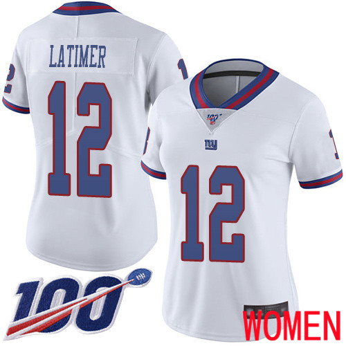 Women New York Giants #12 Cody Latimer Limited White Rush Vapor Untouchable 100th Season Football NFL Jersey->women nfl jersey->Women Jersey
